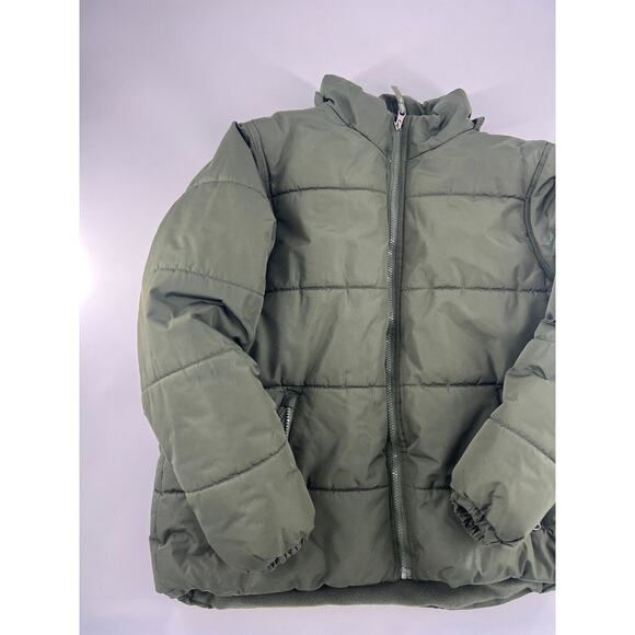Whales Tail Outerwear Jacket Girls Large Forest Green Winter Puff Coat Zip Warm - Picture 4 of 10